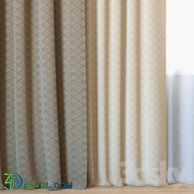 Curtains 100 Curtains with Tulle Fabricut Vicenza