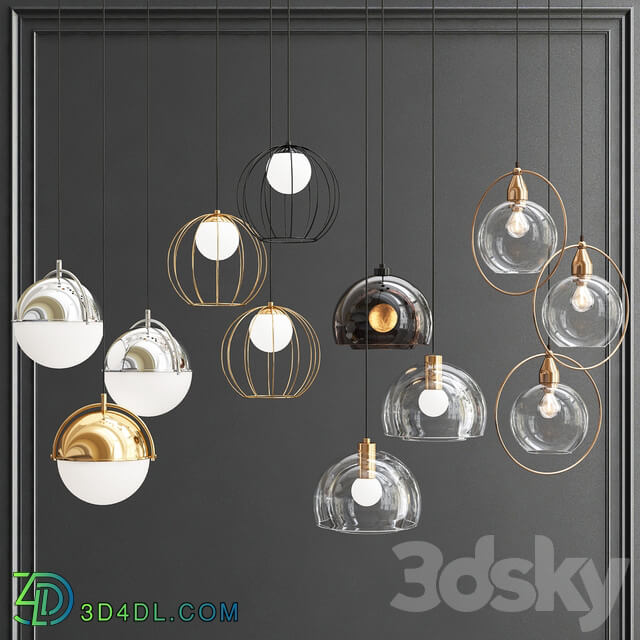 Collection of Pendant Lights Pendant light 3D Models