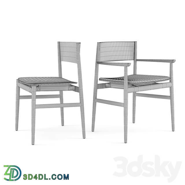 PORRO Minimo Light Table and Neve Chairs Table Chair 3D Models