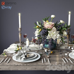 Boho style table setting 3D Models 