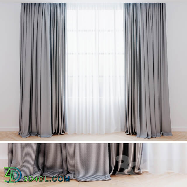 Curtains gray with tulle Modern curtains