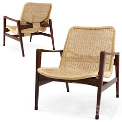 Vintage Lounge Chair Manufactured by Yamakawa Rattan 