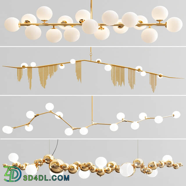 Four Exclusive Chandelier Collection 6 Pendant light 3D Models