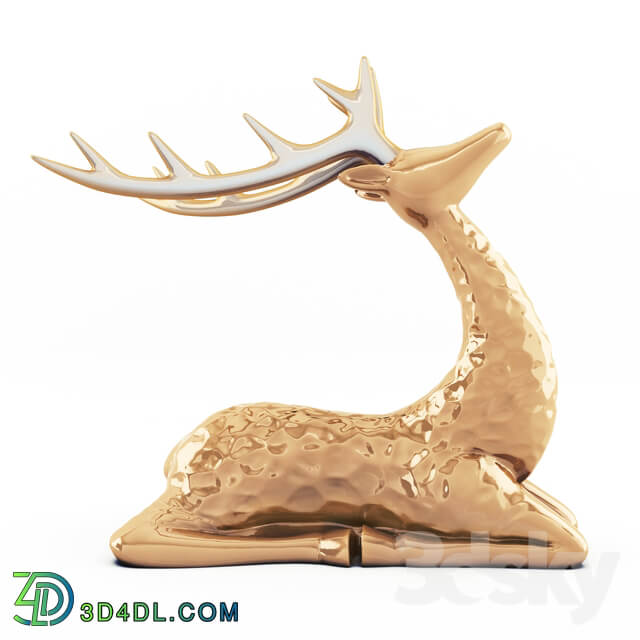 Sitting deer statuette