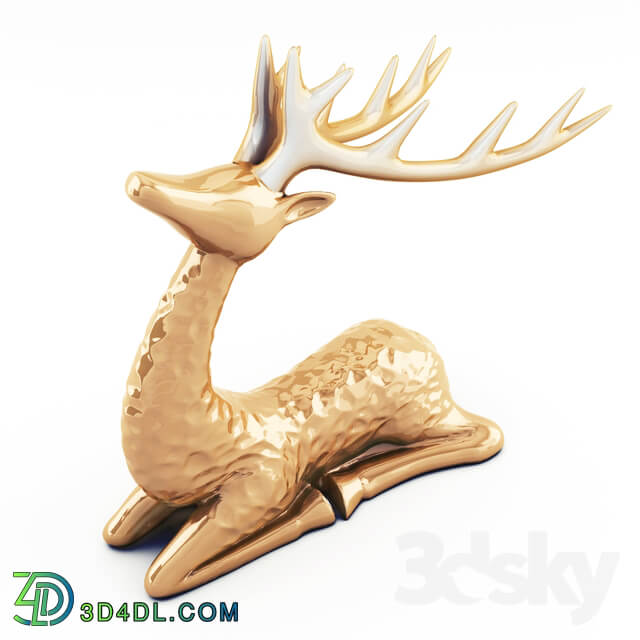 Sitting deer statuette