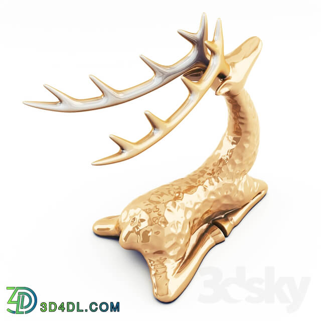 Sitting deer statuette