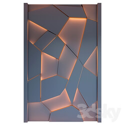 Decorative wall panel with lighting 03 