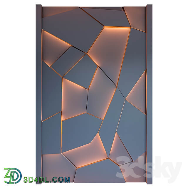 Decorative wall panel with lighting 03