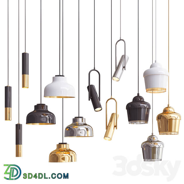 Four Hanging Lights 33 Mix Pendant light 3D Models