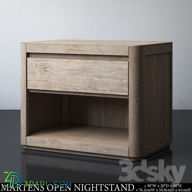 Sideboard Chest of drawer MARTENS 30in OPEN NIGHTSTAND