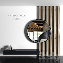 Wooden planks and mirror 