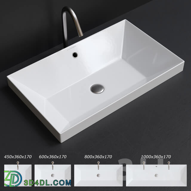 Scarabeo Ceramiche Teorema 2.0 Built in Washbasin