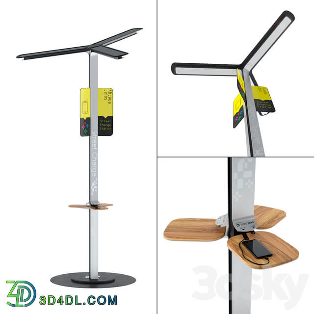 Street Charge Solar Charging Station 3D Models