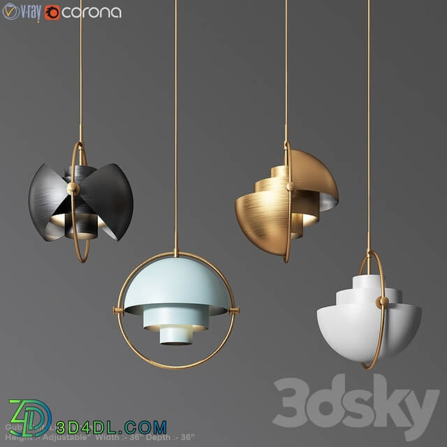 Gubi Multi Lite Pendant Louis Weisdorf Pendant light 3D Models