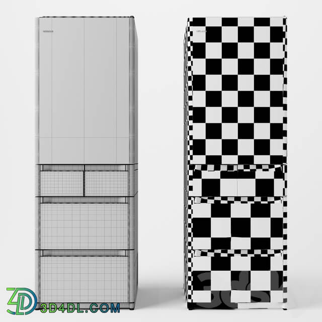 Hitachi RE 5000 U XT refrigerator 3D Models