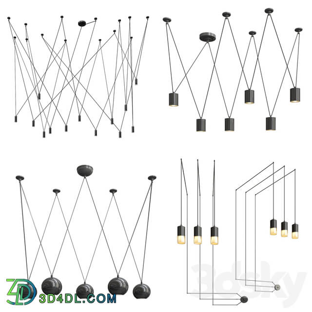 Four Exclusive Chandelier Collection 13 Pendant light 3D Models