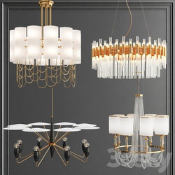 Collection of Interior Chandelier Pendant light 3D Models 