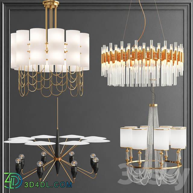 Collection of Interior Chandelier Pendant light 3D Models