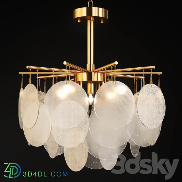 Chandelier with hanging glass plates FROST B Pendant light 3D Models