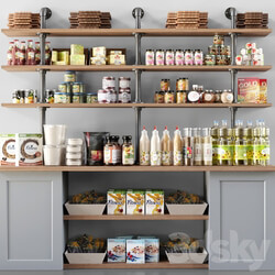 Showcase in a supermarket with spices sauces and cereals 11 3D Models 