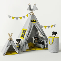 Wigwam Batman with cushions and basket Miscellaneous 3D Models 