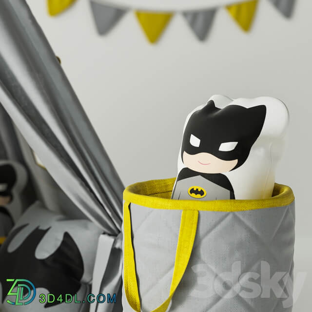 Wigwam Batman with cushions and basket Miscellaneous 3D Models