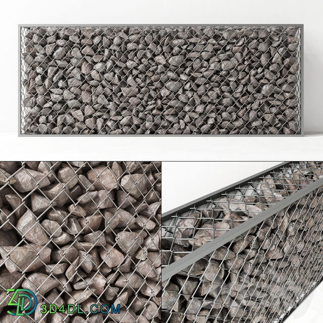 Gabion rock stone Gabion rock rock Fence 3D Models