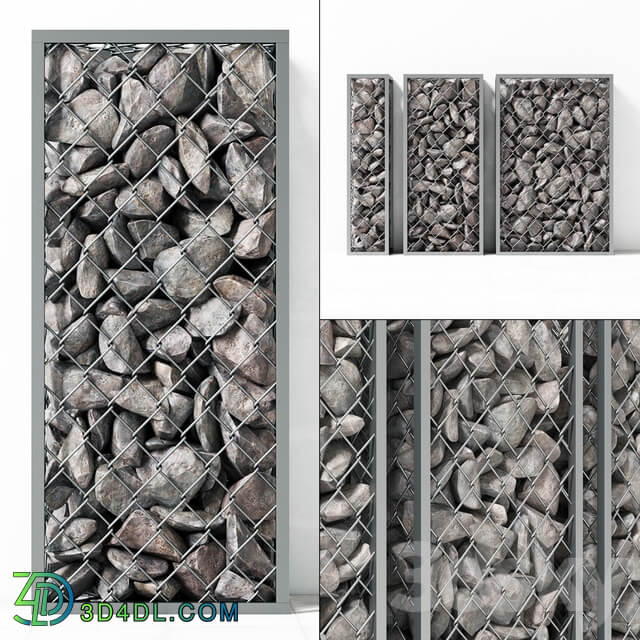 Small Gabion stone rockl Small gabions with stones Fence 3D Models
