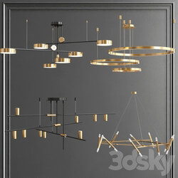 Collection of Minimalist Chandelier Pendant light 3D Models 