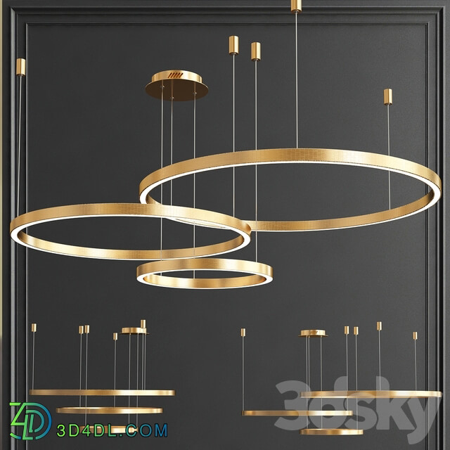 Collection of Minimalist Chandelier Pendant light 3D Models