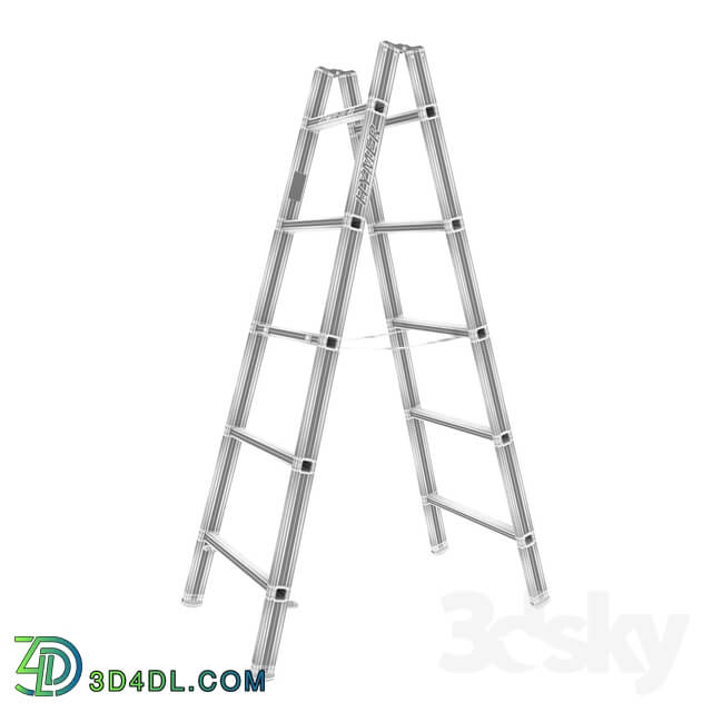 Hymer 4023 aluminum ladder 3d model