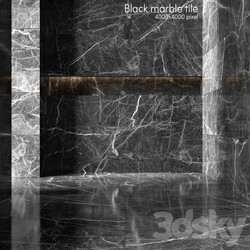 Black marble tiles 3D Models 