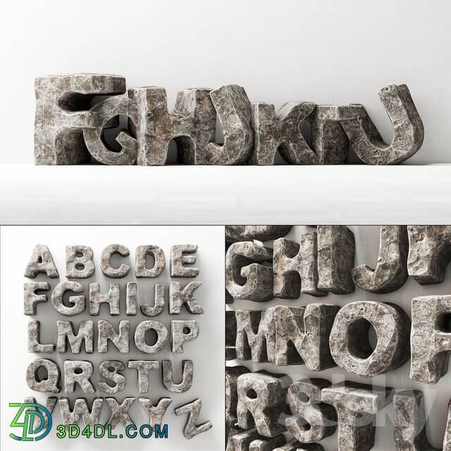 Other decorative objects Stone letters english Stone English letters