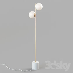 West Elm Sphere Stem Floor Lamp Brass 