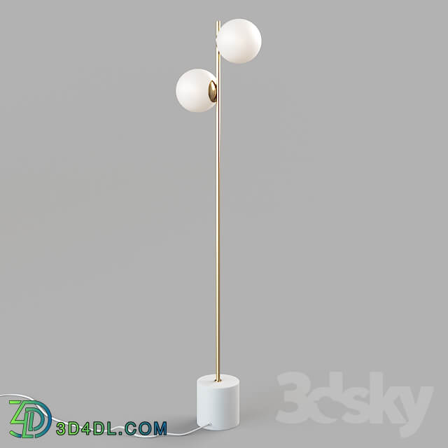 West Elm Sphere Stem Floor Lamp Brass