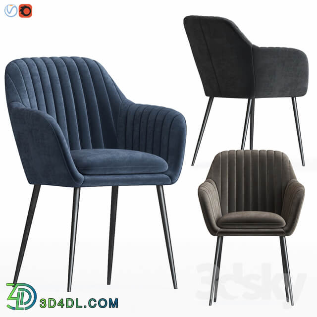 Deephoue Chair Lausanne sea blue velvet