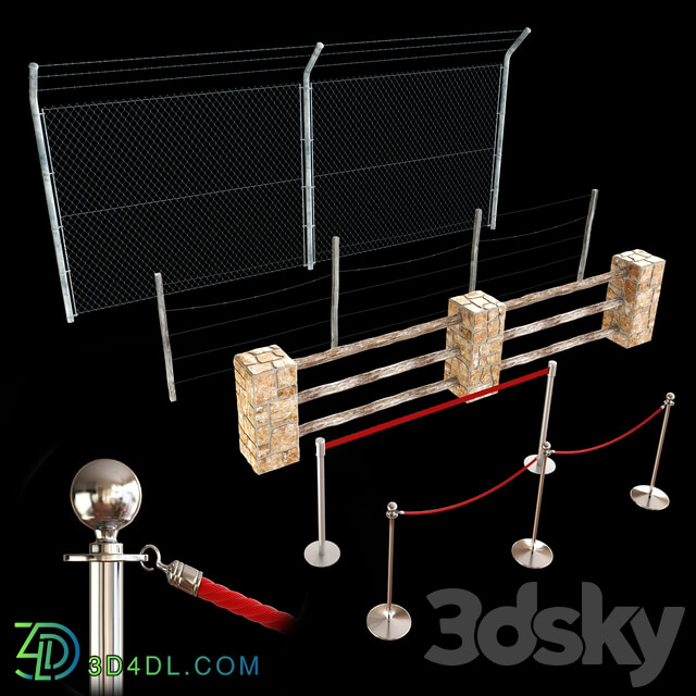 Set of fences From love to hate 3D Models