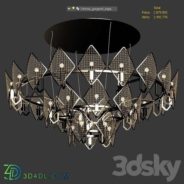 Chandeliers Baga by Patrizia gargandi Ceiling lamp 3D Models