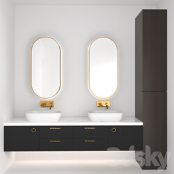Bathroom Furniture sink faucet with Gold 3D Models 
