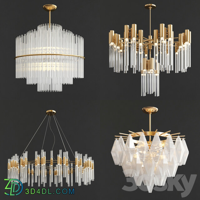 Four Exclusive Chandelier Collection 18 Pendant light 3D Models