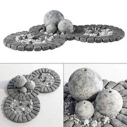 Flowerbed with stone decor flowerbed with stone decor Other 3D Models 