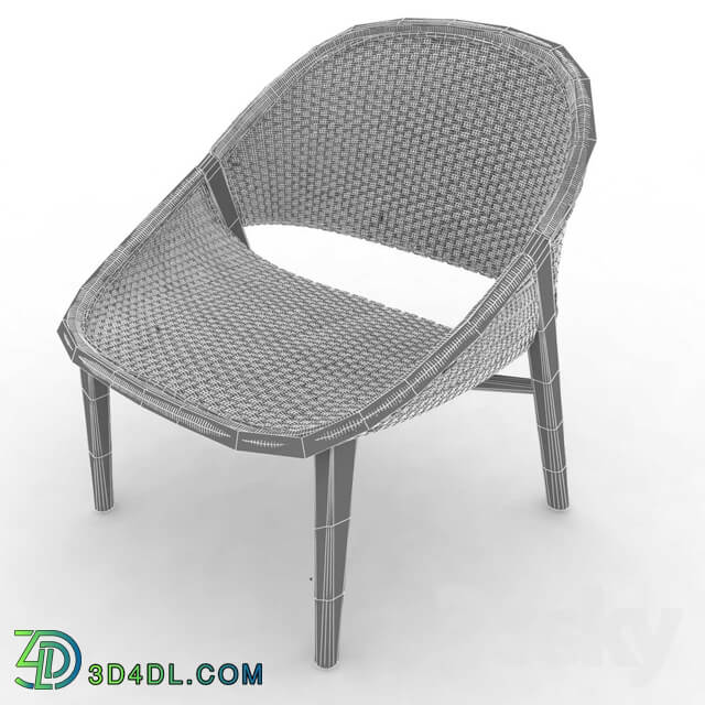 Tribu elio handwoven armchair 3d model