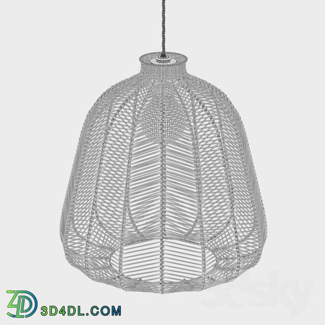 Natural and Gray Chevron Rattan Shade