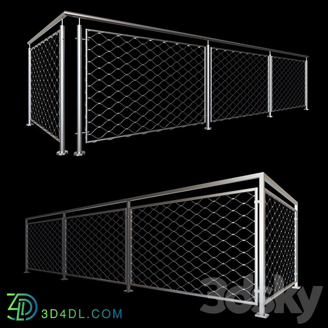 Railing mesh stainless steel cable 3D Models