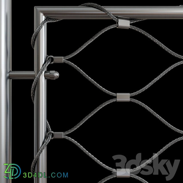 Railing mesh stainless steel cable 3D Models