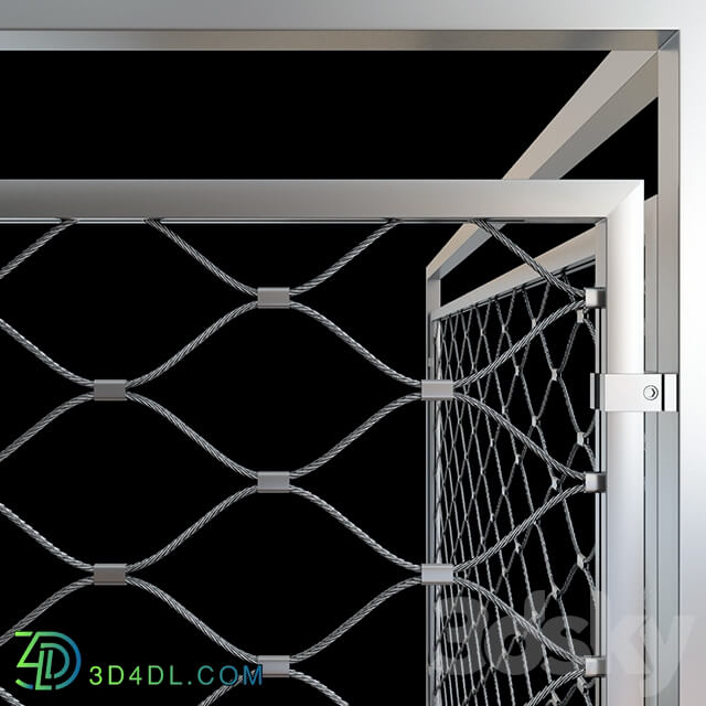 Railing mesh stainless steel cable 3D Models