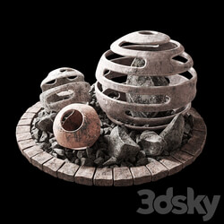 Flowerbed with stone decor Flowerbed with stone decor Other 3D Models 