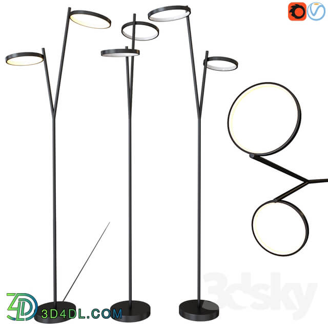 Floor lamp CANARM LFL128A62BK Lexie LED Floor Lamp