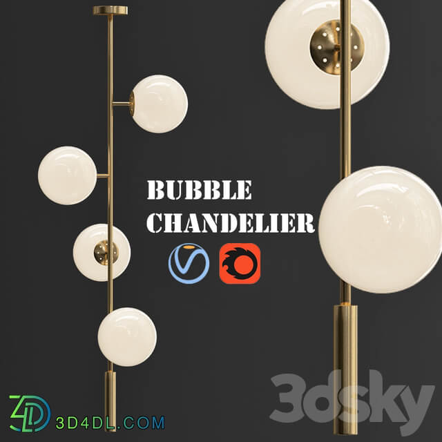 Bubble Chandelier vertical Pendant light 3D Models