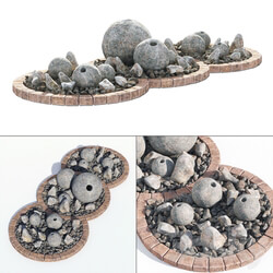 Flowerbad stone decor No. 3 Flowerbed with stone decor Other 3D Models 